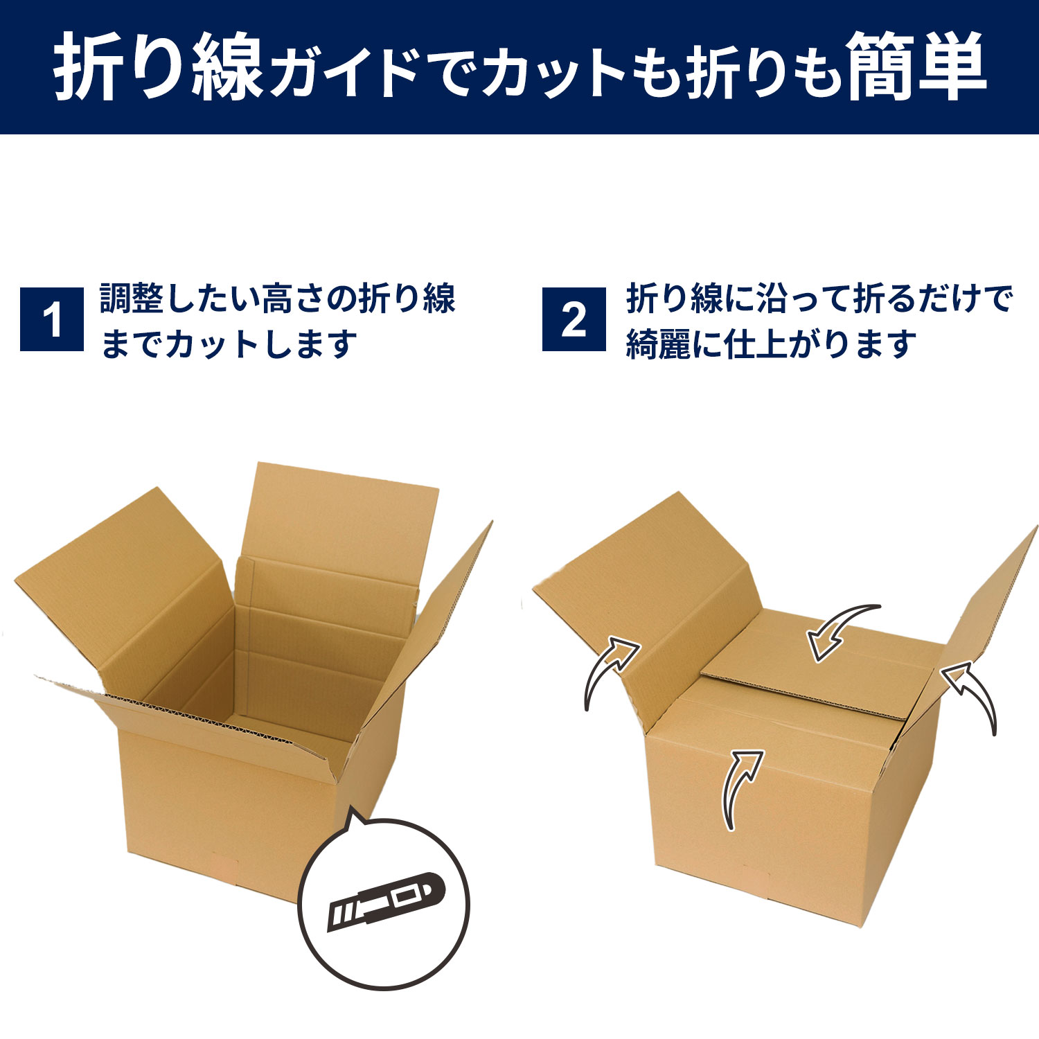 不要な隙間を減らすことで緩衝材を節約し、荷崩れも防止します